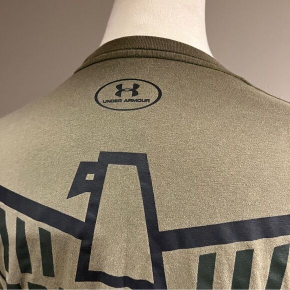 Under armor man freedom military olive green color short sleeve tshirt - Picture 8 of 10